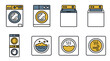 © Alya - Flat vector icons of washing machines and dryers.