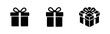 © Lili - Set of 3 black gift box icons on white background