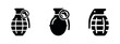 © Lili - Hand grenade icons set, military weapon and explosive device vector illustration.