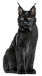© Ataur_1344 - black maine coon cat sitting upright with tufted ears close up