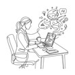 © Freelancer   - Businesswoman working on laptop with ai assistant