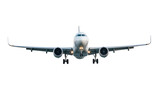 Commercial airplane with engines and landing gear visible