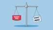 © turunan - Balance scale weighing product price against perceived value
