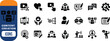 © Habib - Digital content creation marketing business icons. play button icon set, chat bubble icon set, megaphone icon set