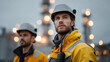 © Phirakhup - Industrial safety maintenance team worker helmet jacket refinery, industrial safety maintenance team worker helmet jacket refinery portrait with