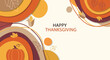 © lasiyanto - Modern Thanksgiving flat vector background with vibrant autumn elements for seasonal design and harvest celebration. Festive illustration for greeting cards and banners