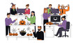 © Mohammad - Office Halloween Party: Colleagues embrace the festive spirit of Halloween by decorating their cubicles and offices with spooky decorations, pumpkins, and costumes.