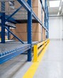© Namsun - Order Fulfillment Storage Aisle with warehouse boxes and industrial rack rows, wide interior view for Freight Logistics Promotion
