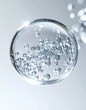 © Mizuho - Transparent Molecular Structure and Bubble Technology Concept透明な分子構造と気泡によるテクノロジーコンセプト