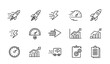 © MstSompa - Modern speed acceleration icon collection vector outline symbols on white background