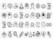 © RahianKhan - Minimalist mental health and mindfulness icon set featuring black and white line art symbols for wellness therapy self care and emotional intelligence