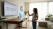 © Mas - Interactive Virtual Assistant Engages Young Girl in Modern Living Room Conversation Technology