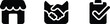 © MC Creative - Storefront, handshake, and checklist icons presented together for business concepts and clipboard, three and first