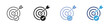 © Kamrul - Target checkmark icons set, Goal achievement symbols, Success target icons, Completed objective signs, Verified aim vector icons
