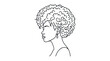 © diwi - Profile of a beautiful woman with curly hair in minimalist line art