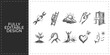 © Ashik  Khan - Social growth and human development hand drawn doodle icons set for non profit charity and community support branding design graphics set