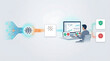 © SenpaiNoticeMe - AI fraud detection workflow with automated transaction flagging and human analyst verification in clean minimal business technology illustration representing risk control and financial compliance syst