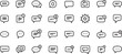 © MDFoysal - Chat Message Bubble Icons Set – Outline Communication and Conversation Symbols Collection vector design on transparent background.