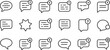 © MDFoysal - Minimal Chat Bubble Icons Set – Outline Message Communication Symbols Collection  vector design on transparent background.