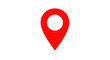 © sujon1638 - Red map location pin icon for navigation and travel isolated on transparent background