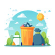 © Sari - Cartoon treasure chest with tropical island scene