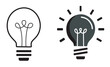 © Pixelly - Light Bulb Creative Idea Icon Silhouette and Outline Vector Set, Innovation Solution and Bright Thinking Concept Clip Art Graphics