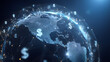 © Audrey - The global financial network linking worldwide economies via international money transfers, currency exchanges, digital banking transactions, facilitating cross-border business expansion