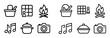 © Евгений Мельничук - Leisure icons with basket camera pot outline