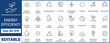 © MdMehedi - Energy efficiency, green energy, and sustainability icon set.  ecology, renewable energy,solar panel, power, environment and more. line icons vector collection.