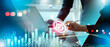 © Zerofukuman - Business team selecting target icon and strategy dashboard.Goal setting and strategic focus using digital interface.strategic planning, performance tracking and digital business management for success