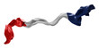 © ArtBackground - France flag ribbon flowing isolated on transparent background with copy space 3D render