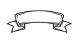 © OYOT - Empty Banner Ribbon - Black and White Outline with Copy Space