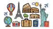 © Regina - Travel icons on white background.