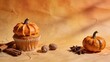 © Ася Андроник - Festive pumpkin cupcake with autumn spices and mini pumpkin decoration