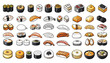 © Tika - Variety of sushi and maki rolls.