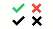© Reynaldi - Green check mark and red cross sign on white background.