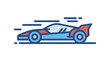 © Devili - Blue and orange sports car speeding