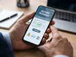 © dody - Close-up of a person confirming a secure online payment on a smartphone, highlighting the convenience and technology of modern digital financial transactions and mobile banking security