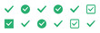 ©     - Checkmark icon set, green check mark and tick symbols, approval confirmation and correct choice icons, checklist validation vector illustration.