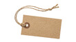 © Png ProTeam - Brown paper price tag with twine string for retail sale clothing label and blank cardboard gift message.