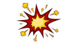 © Ozols - Red and yellow comic book explosion with smoke puffs, isolated on transparent background
