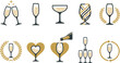 © jafrine - School and education supplies icon set featuring backpack, school bus, books, globe, scissors, crayons and classroom essentials