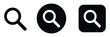 © AYAT - Search icon set, magnifying glass UI symbols in circular and rounded square buttons for find lookup and navigation interface design.