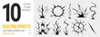 © Rina Antipina - Anime light cartoon for energy thunder bolt and blue lightning effect. Background burst plasma for black electric 2d and sprite abstract manga. Thunder anime ball for energy sheet storm.
