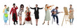 © New Africa - People of different artistic occupations, collection of portraits on white background. Choosing profession