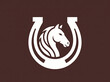 © ENDRY - Horse head in horseshoe graphic.