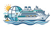 © sari - Cruise Ship Sailing Around the World Illustration