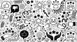 © Kanon Islam - Hand drawn customer feedback and review doodle icons set with feedback customer business experience positive negative illustration communication decision marketing management