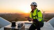 © Bat-Studio - Renewable energy technician inspecting wind turbine on power plant with technician renewable engineering industry maintenance sustainable