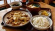 © DS - shogayaki teishoku, japanese ginger pork set meal with rice and miso soup